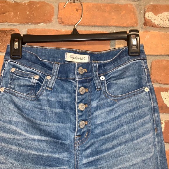 Madewell Cali Demi-Boot Jeans With Frayed Hem Button Fly Size 25 - Picture 4 of 4
